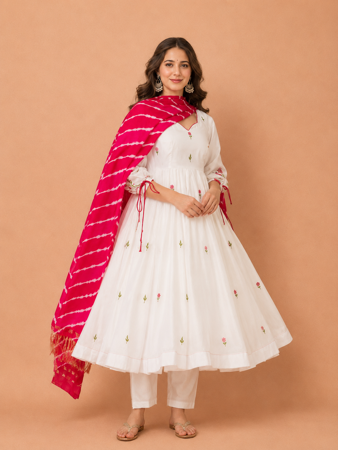 Anarkali Set with Lehriya Dupatta